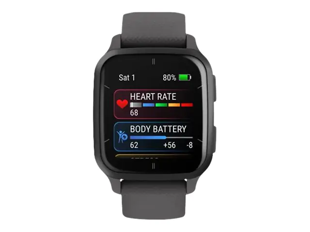 Garmin Venu Sq 2 - 40 mm - Dunkelgrau - intelligente Uhr mit Band - Silikon - Shadow Gray - Handgelenkgröße: 125-190 mm - Anzeige 3.59 cm (1.41") - Bluetooth, ANT+ - 38 g