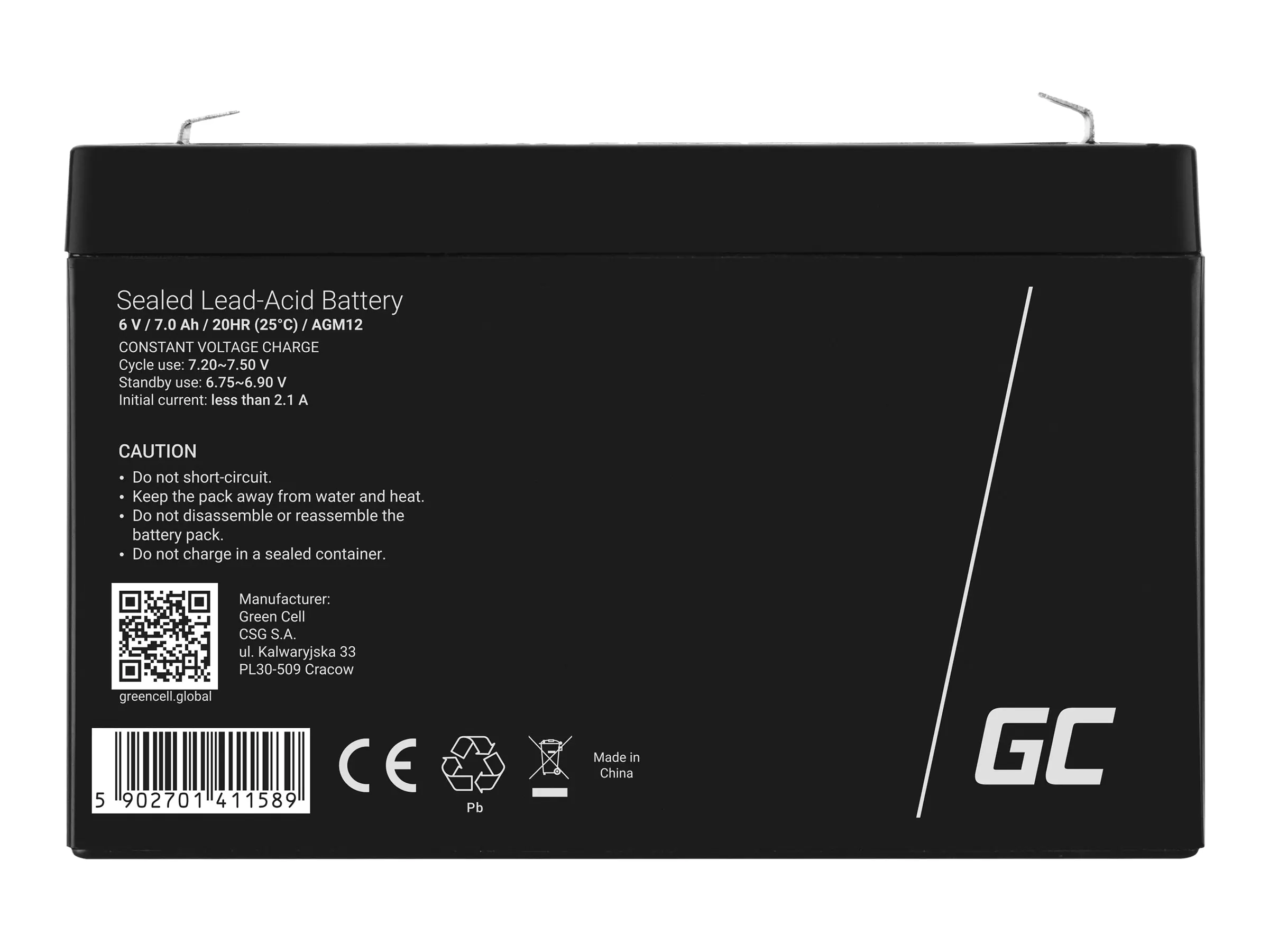 Green Cell USV-Akku - 1 x Batterie - Sealed Lead Acid (SLA) AGM12