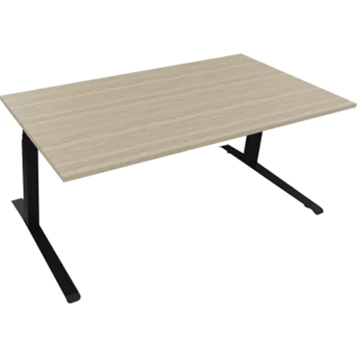 Sitz-/Stehtisch Kufe Doppels. Quad. B1800xT900xH645-1275 an/Eiche Nat