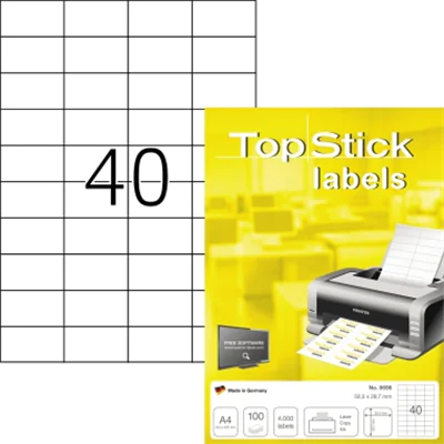 Etikett Top Stick 8698 52,5x29,7mm weiß 4.000 St./Pack. Etikett Top Stick 8698 52,5x29,7mm weiß 4.000 St./Pack.