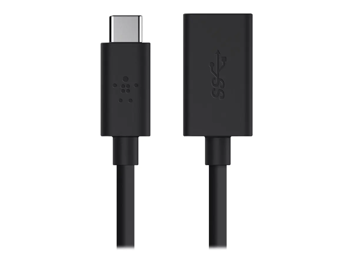 Belkin 3.0 USB-C to USB-A Adapter - USB-Adapter - 24 pin USB-C (M) umkehrbar zu USB Typ A (W) - USB 3.0 - 3 A - Schwarz Belkin 3.0 USB-C to USB-A Adapter - USB-Adapter - 24 pin USB-C (M) umkehrbar zu USB Typ A (W) - USB 3.0 - 3 A - Schwarz