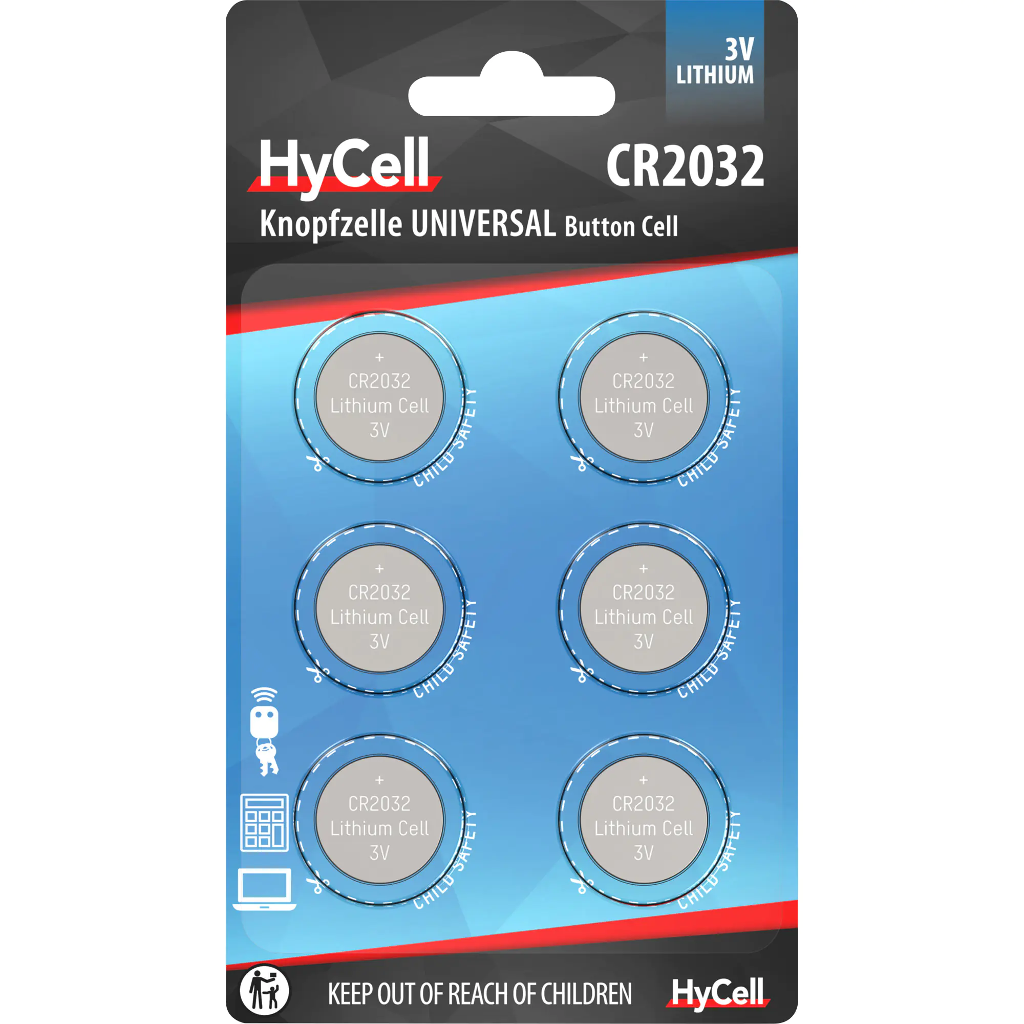 Ansmann HyCell 1516-0026, Einwegbatterie, CR2032, Lithium, 3 V, 6 Stück(e), Silber
