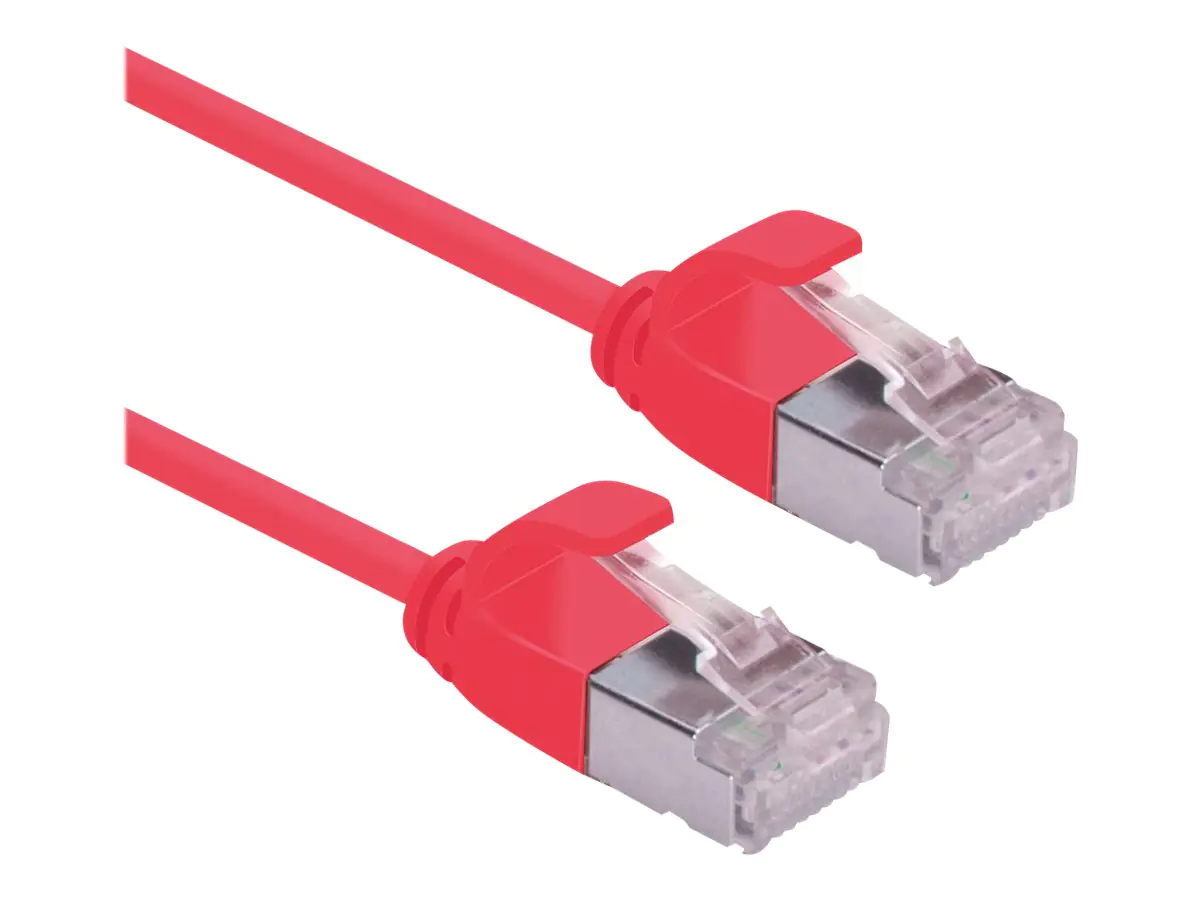 Roline Green - Patch-Kabel - RJ-45 (M) zu RJ-45 (M) - 3 m - U/FTP - CAT 6a - halogenfrei, geformt, ohne Haken, verseilt - Rot
