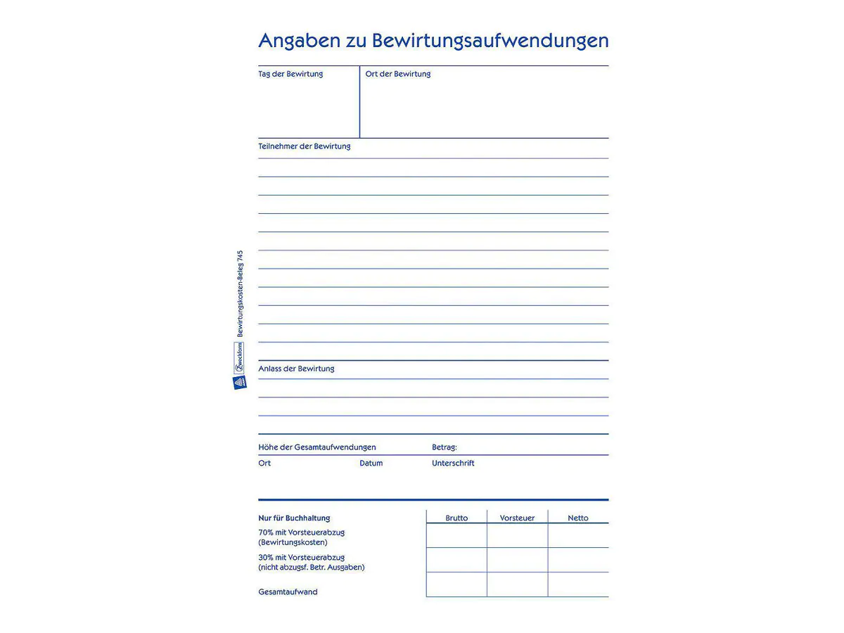 Avery Zweckform Spesenbeleg - 50 Blatt - A5 (148 x 210 mm) 745