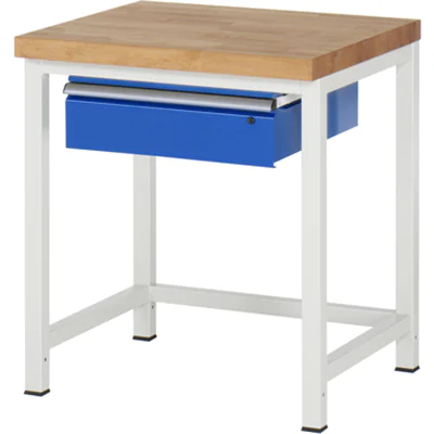 RAU Werkbank 8000 750 x 840-1.040 x 700 mm (B x H x T) enzianblau