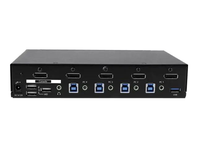 StarTech 4 Port DisplayPort KVM Switch - DP KVM Umschalter mit USB 3.0 Hub - 4K 30Hz - KVM-/USB-Switch - 4 x KVM/Audio/USB + 3 x SuperSpeed USB - 1 lokaler Benutzer - an Rack montierbar - AC 120/230 V/DC 9 - 12 V - für P/N: SV431RACK