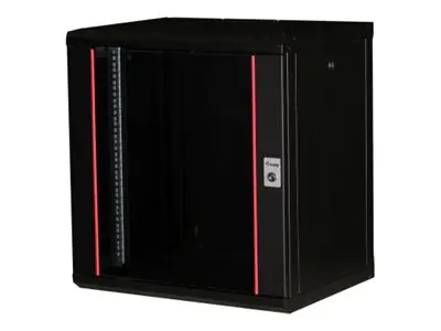 Equip Pro Mount - Schrank Netzwerkschrank - 600x450 mm, with glass door, removable and lockable panels, assembled - geeignet für Wandmontage - Tiefschwarz (RAL 9005) EPM-12-6045-B-CBAA