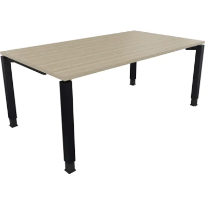 Schreibtisch Vierfuß Quadratrohr B1800xT1000xH680-820 an/Eiche Natur