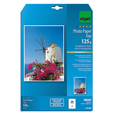 SIGEL Fotopapier IP663 DIN A4 125g hochweiß 25 Bl./Pack. SIGEL Fotopapier IP663 DIN A4 125g hochweiß 25 Bl./Pack.