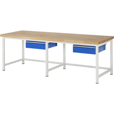 RAU Werkbank 8000 2.500 x 840-1.040 x 900 mm (B x H x T) enzianblau