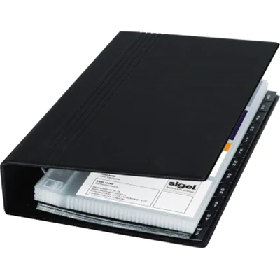SIGEL Visitenkartenringbuch VZ300 max. 200Karten 25Hüllen schwarz SIGEL Visitenkartenringbuch VZ300 max. 200Karten 25Hüllen schwarz