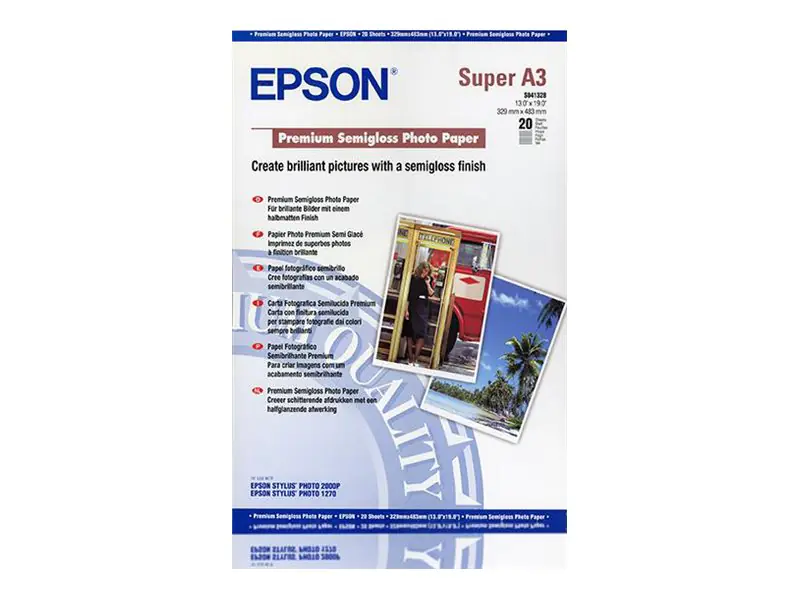 Epson Fotopapier C13S041328 DIN A3 plus 250 g/m² für Tintenstrahldrucker seidenmatt 20 Blatt Epson Fotopapier C13S041328 DIN A3 plus 250 g/m² für Tintenstrahldrucker seidenmatt 20 Blatt
