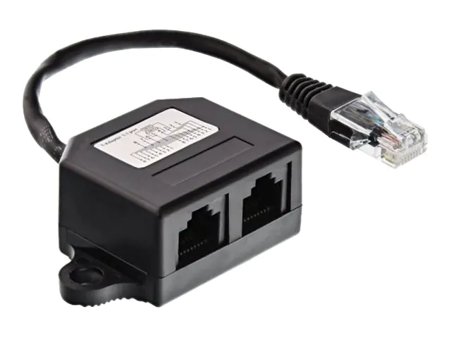 InLine - ISDN-Splitter - RJ-45 (M) zu RJ-45 (W) - 15 cm - Schwarz