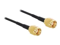 Delock Adapter RP-SMA Plug > RP-SMA Plug - Antennenkabel - RP-SMA (M) bis RP-SMA (M) - 32 cm - RG-174 - Schwarz
