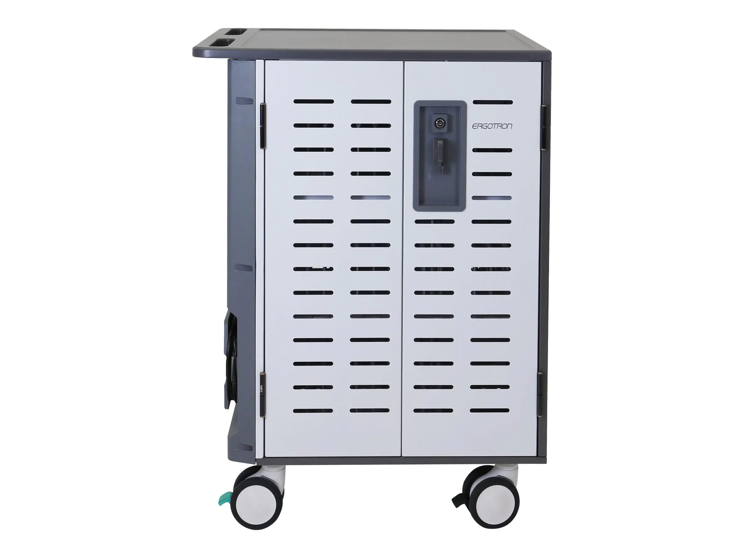 Ergotron Zip40 - Wagen (charge and management) - für 40 Tablets / Notebooks - verriegelbar - Stahl - Grau, weiß - Bildschirmgröße: bis zu 39,6 cm (bis zu 15,6 Zoll) DM40-2008-2