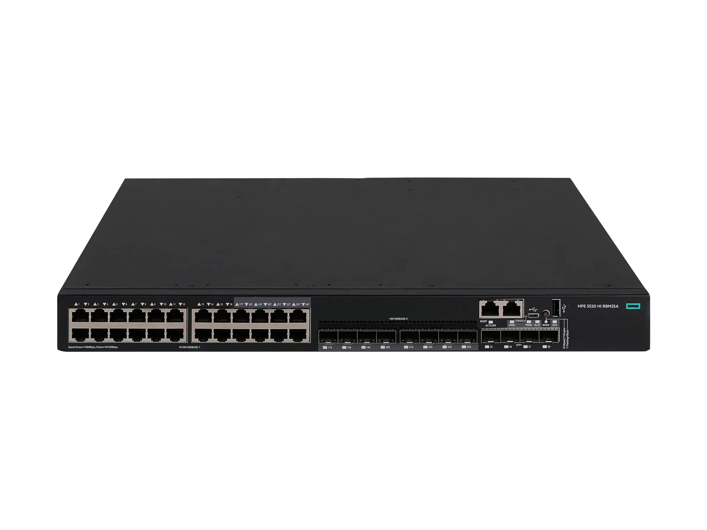 HPE Networking Comware 5520HI 24p SFP 1G 4p SFP+ 1G/10G 1-slot TAA Switch - Switch - 1 Steckplatz für Erweiterungsmodul - L3 - managed - 16 x 100/1000 / SFP + 8 x 10/100/1000 + 4 x 1 Gigabit / 10 Gigabit SFP+ + 4 x 1 Gigabit / 10 Gigabit SFP+
