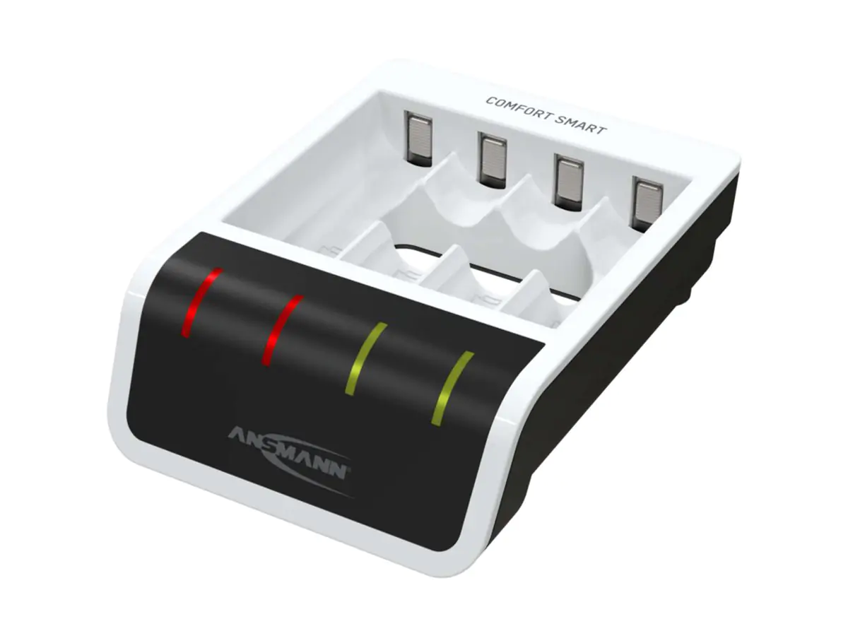 ANSMANN Comfort Smart - 1,5 Std. USB-Batterieladegerät - (für 4xAA/AAA) - 800 mA - Schwarz, weiß