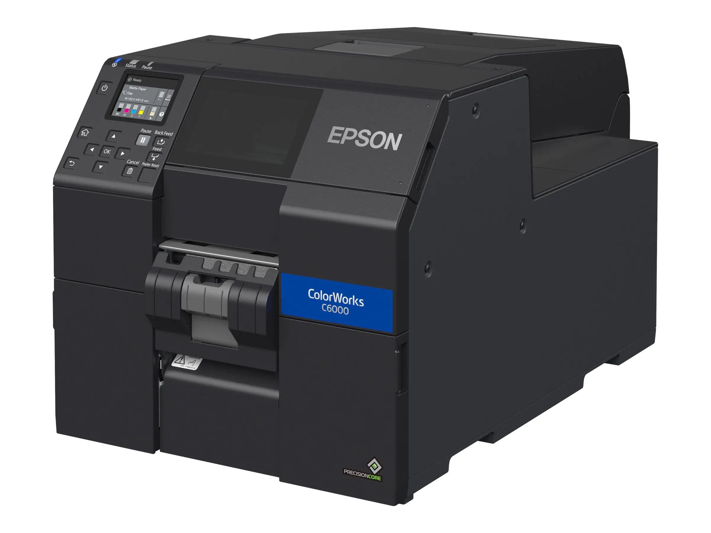 Epson ColorWorks CW-C6000Pe - Etikettendrucker - Farbe - Tintenstrahl - Rolle (11,2 cm) - 1200 x 1200 dpi - bis zu 119 mm/Sek. (einfarbig)/ bis zu 119 mm/Sek. (Farbe) - USB 2.0, LAN, USB 2.0-Host - Schäler