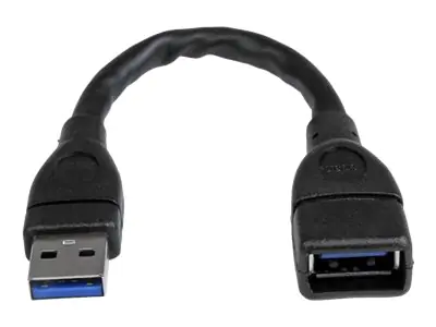 StarTech 15cm USB 3.0 Verlängerungskabel - USB 3 Typ A Kabel Verlängerung - Stecker/ Buchse - Schwarz - USB-Verlängerungskabel - USB Typ A (W) zu USB Typ A (M) - USB 3.0 - 15.2 cm - geformt - Schwarz - für P/N: 35FCREADBU3, HB30A4AIB, HB30C4AIB, HB31C4AB, StarTech 15cm USB 3.0 Verlängerungskabel - USB 3 Typ A Kabel Verlängerung - Stecker/ Buchse - Schwarz - USB-Verlängerungskabel - USB Typ A (W) zu USB Typ A (M) - USB 3.0 - 15.2 cm - geformt - Schwarz - für P/N: 35FCREADBU3, HB30A4AIB, HB30C4AIB, HB31C4AB,