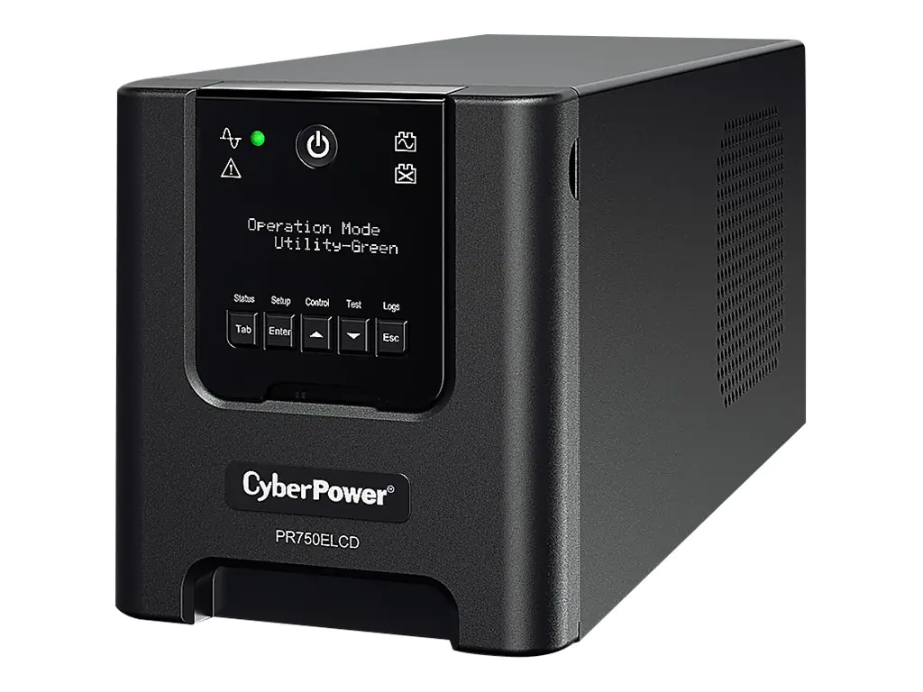 CyberPower Professional Tower Series PR750ELCDGR - USV - Wechselstrom 230 V - 675 Watt - 750 VA - 1-phasig - RS-232, USB - Ausgangsanschlüsse: 4 - aktive PFC - Schwarz CyberPower Professional Tower Series PR750ELCDGR - USV - Wechselstrom 230 V - 675 Watt - 750 VA - 1-phasig - RS-232, USB - Ausgangsanschlüsse: 4 - aktive PFC - Schwarz