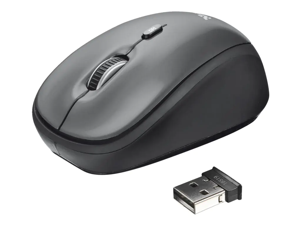 Trust Wireless Mouse Yvi - Maus - optisch - kabellos - 2.4 GHz - kabelloser Empfänger (USB)