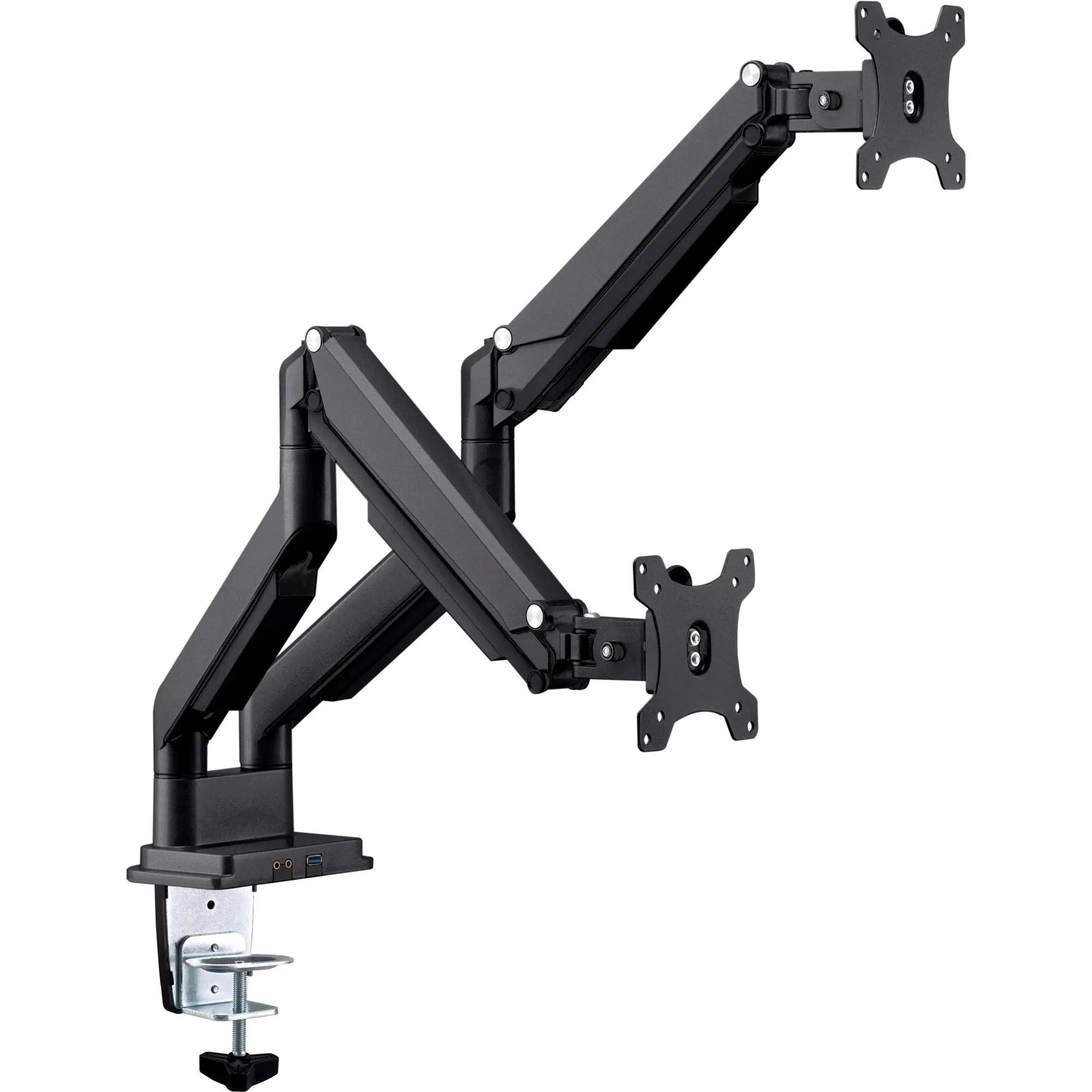 InLine - Befestigungskit - für 2 LCD-Displays - Aluminium - Schwarz - Bildschirmgröße: 43.2-81.3 cm (17"-32") - Tischmontage