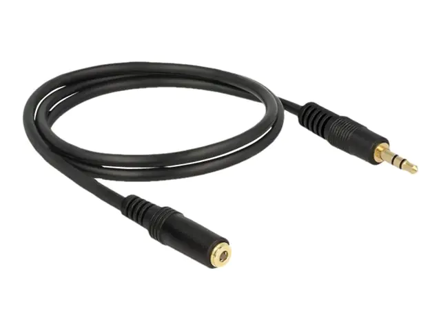 Delock - Audioverlängerungskabel - mini-phone stereo 3.5 mm weiblich zu mini-phone stereo 3.5 mm männlich - 1 m - Schwarz