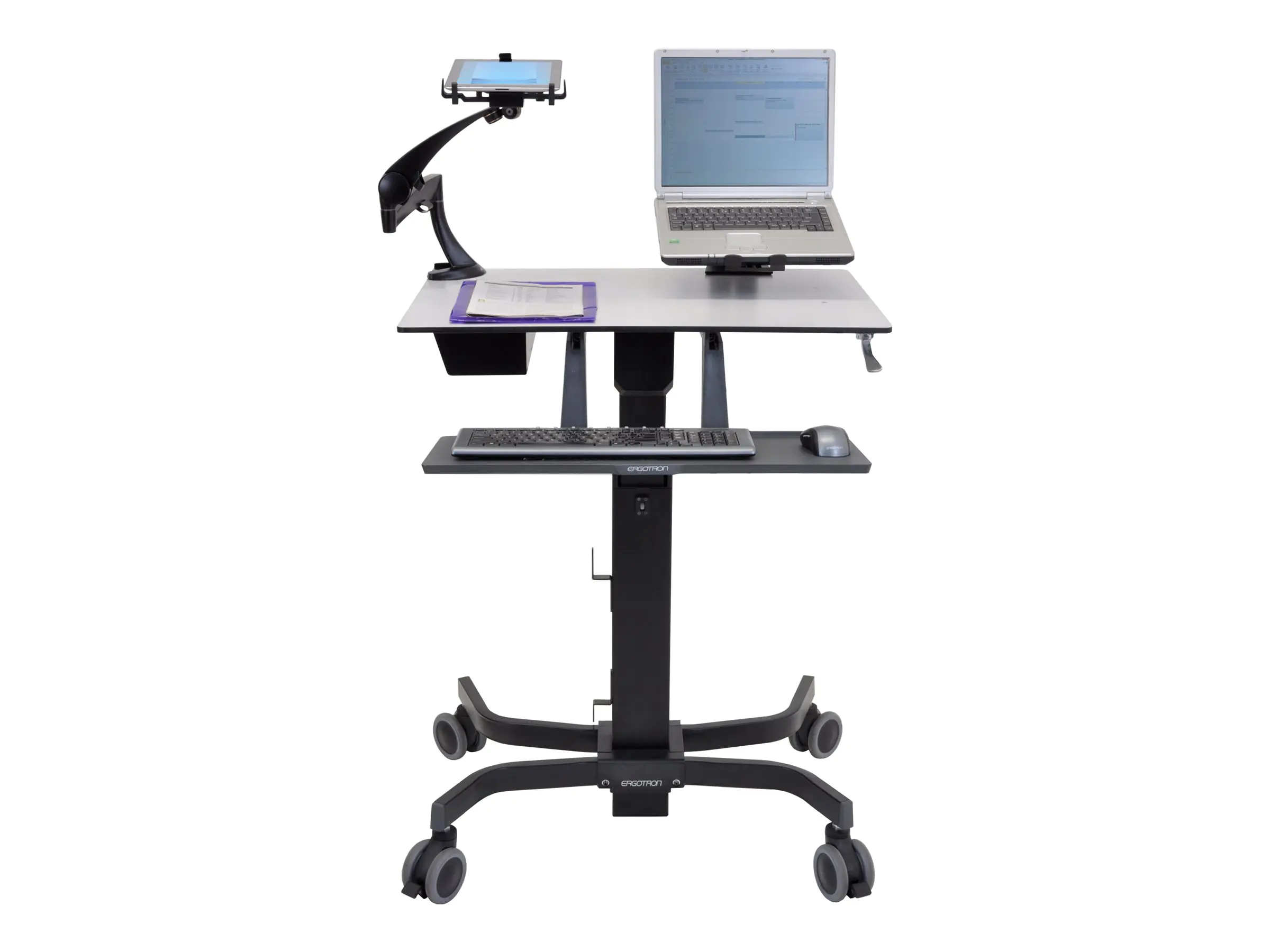 Ergotron TeachWell Mobile Digital Workspace - Wagen - Konstante Krafttechnologie - für Notebook/Tastatur/Maus - Stahl, Phenol-Verbundstoff, hochwertiger Kunststoff - Graphitgrau