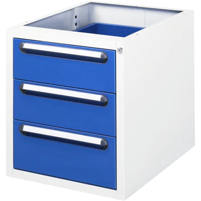 RAU Unterbaucontainer E 480 x 545 x 600 mm (B x H x T) 3 Schubladen Stahl, pulverbeschichtet enzianblau