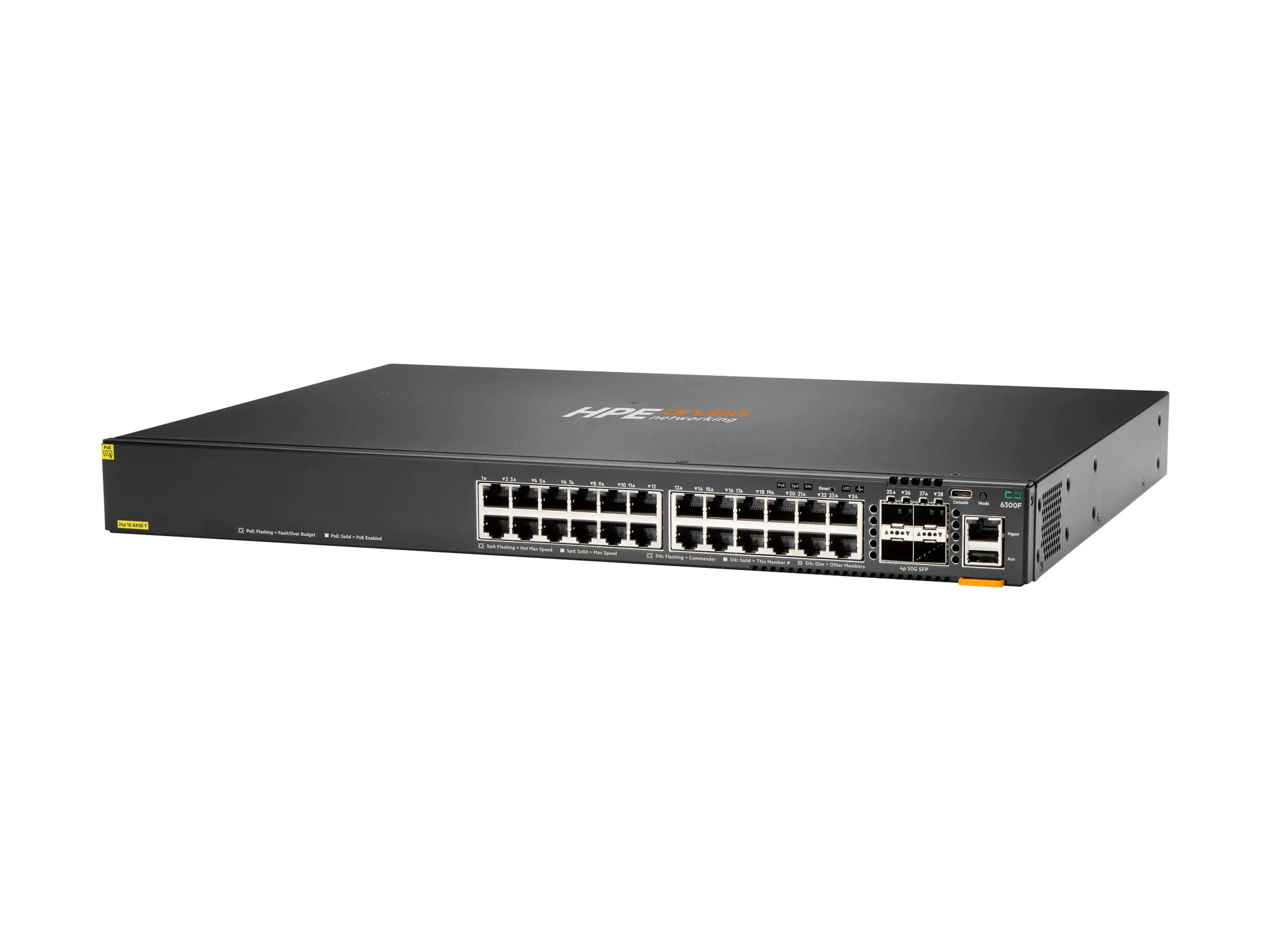 HPE Aruba CX 6300F - Switch - nur horizontale Oberflächenmontage - L3 - managed - 24 x 10/100/1000 (PoE+) S0G96A