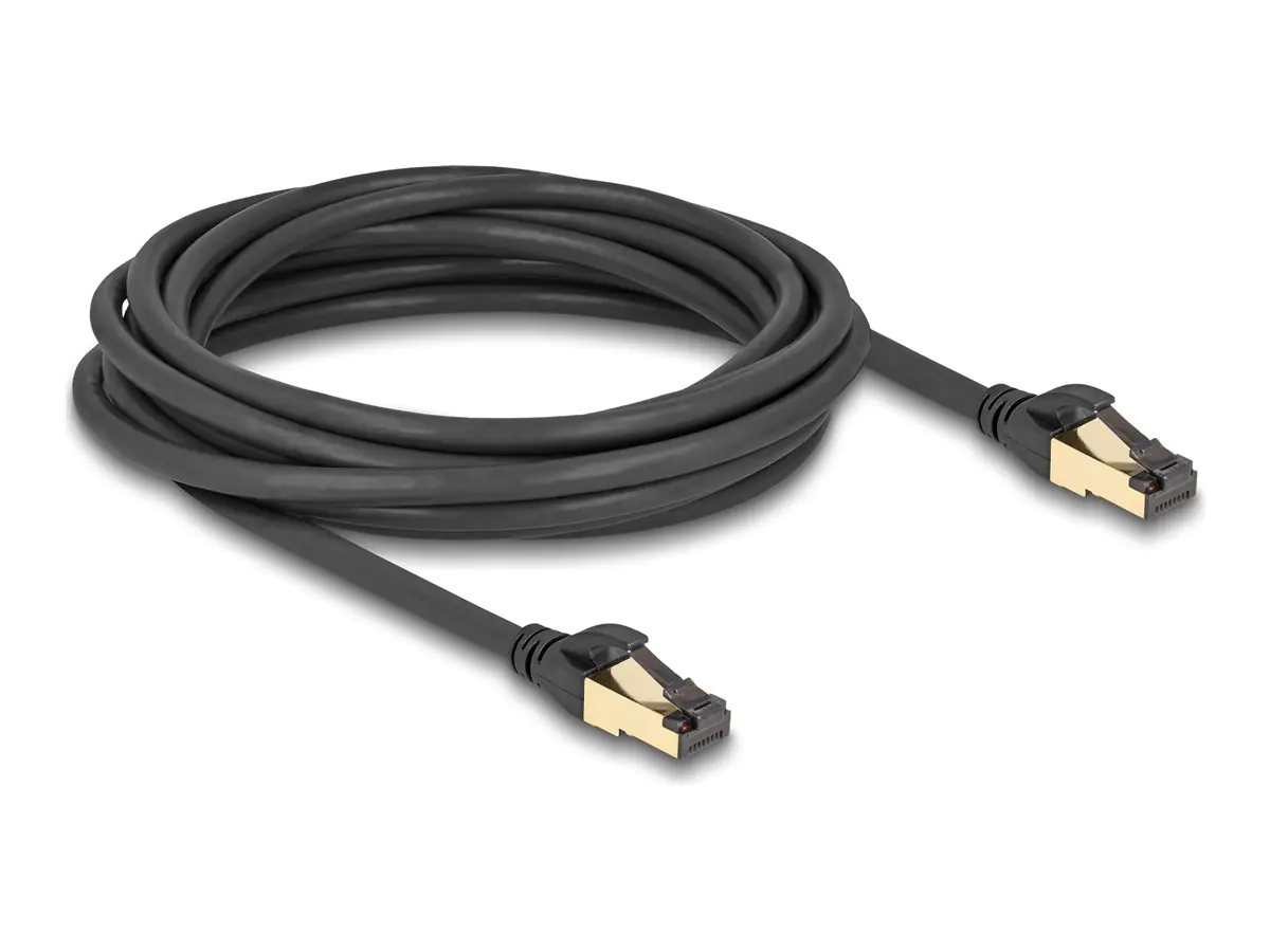 Delock - Netzwerkkabel - RJ-45 (M) zu RJ-45 (M) - 5 m - 6 mm - S/FTP - CAT 7 - im Freien, ohne Haken - Schwarz