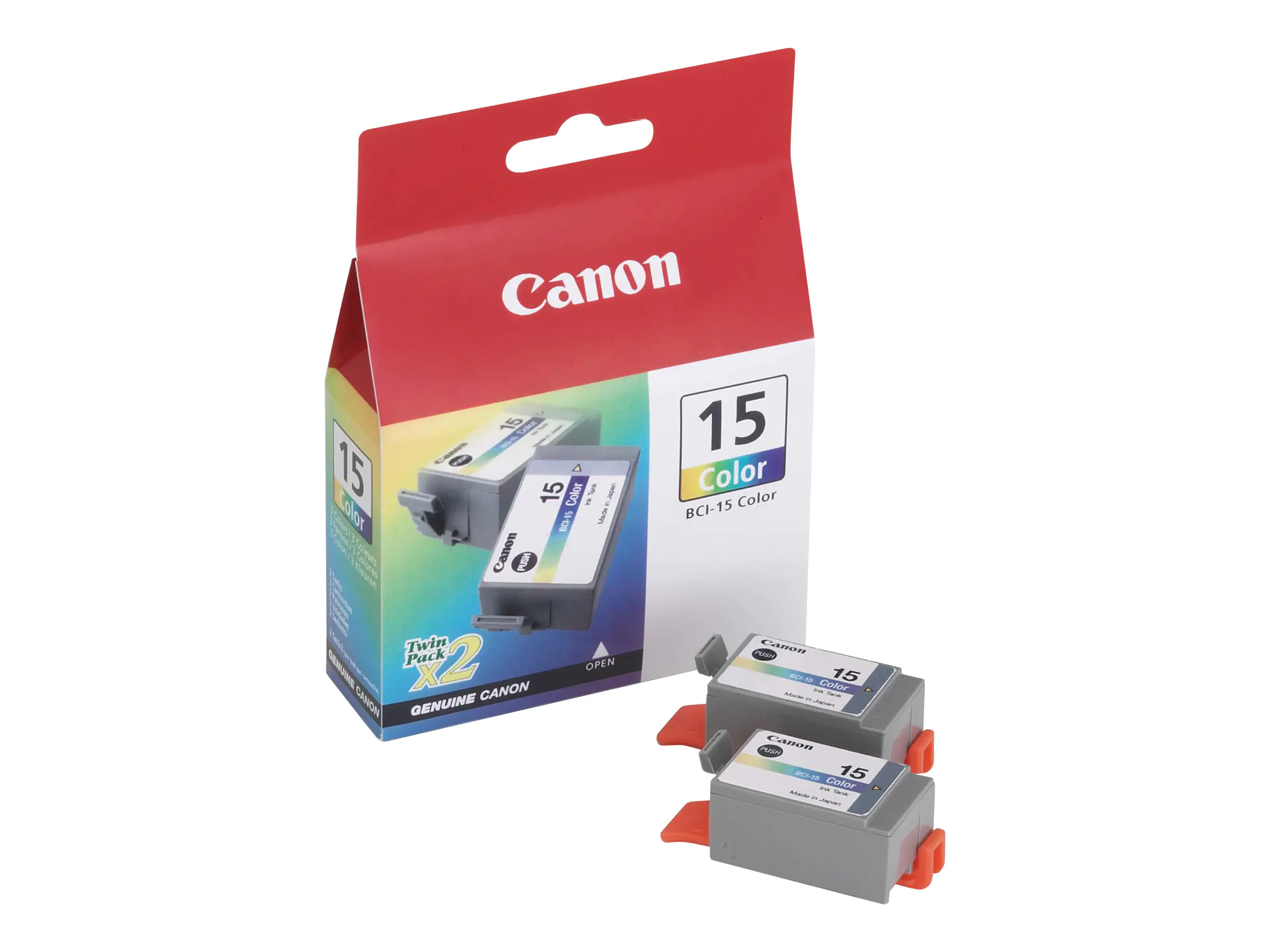 Canon BCI-15 Colour Twin Pack - 2er-Pack - 7.5 ml - Farbe (Cyan, Magenta, Gelb) - Original - Tintenbehälter - für i70, 80