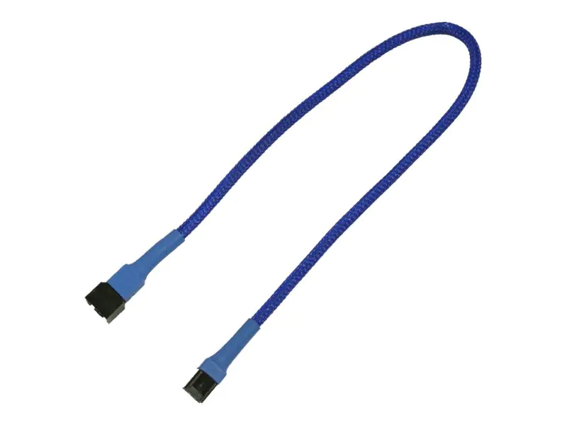 Nanoxia - Verlängerungskabel für Lüfterspannungsversorgung - 3 PIN Internal Power (W) zu 3 PIN Internal Power (M) - 30 cm - Blau