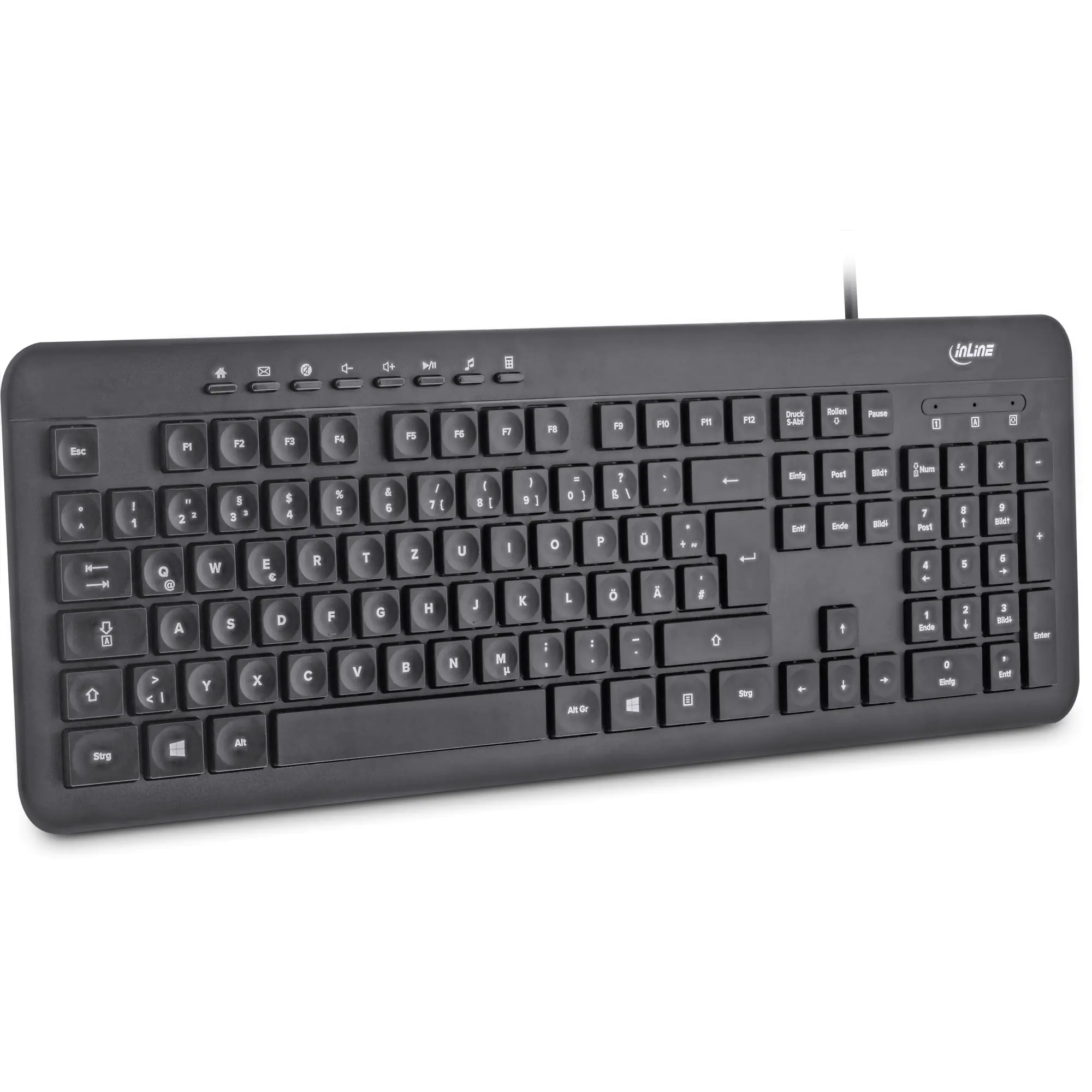 InLine Design - Tastatur - USB - QWERTZ - Deutsch - Schwarz - retail