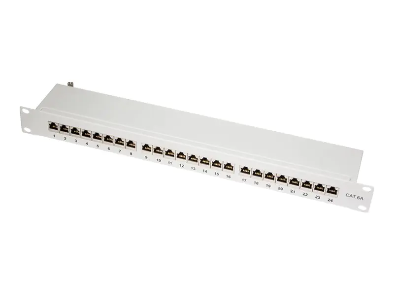 LogiLink - Patch Panel - CAT 6a - STP - RJ-45 X 24 - Hellgrau, RAL 7035 - 1U - 48.3 cm (19")