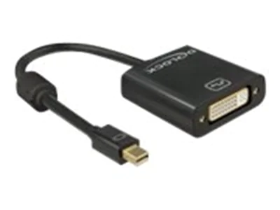 Delock - Videoadapter - Single Link - Mini DisplayPort (M) zu DVI-I (W) - DisplayPort 1.2 - 20 cm - Daumenschrauben, 4K Unterstützung - Schwarz