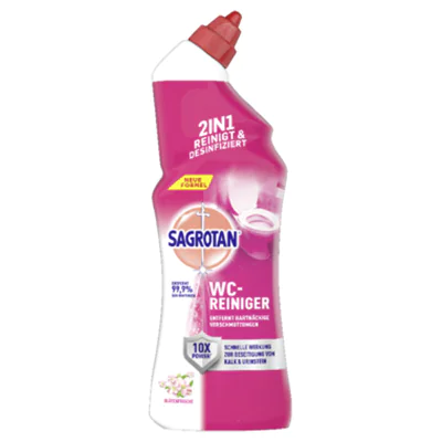 Sagrotan WC-Reiniger Blütenfrische pH-Wert: 1,5-1,9 Schräghalsflasche Kunststoff 0,75l Sagrotan WC-Reiniger Blütenfrische pH-Wert: 1,5-1,9 Schräghalsflasche Kunststoff 0,75l