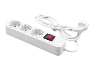 MediaRange MRCS205 - Steckdosenleiste - Ausgangsanschlüsse: 3 - 1.4 m Schnur - weiß