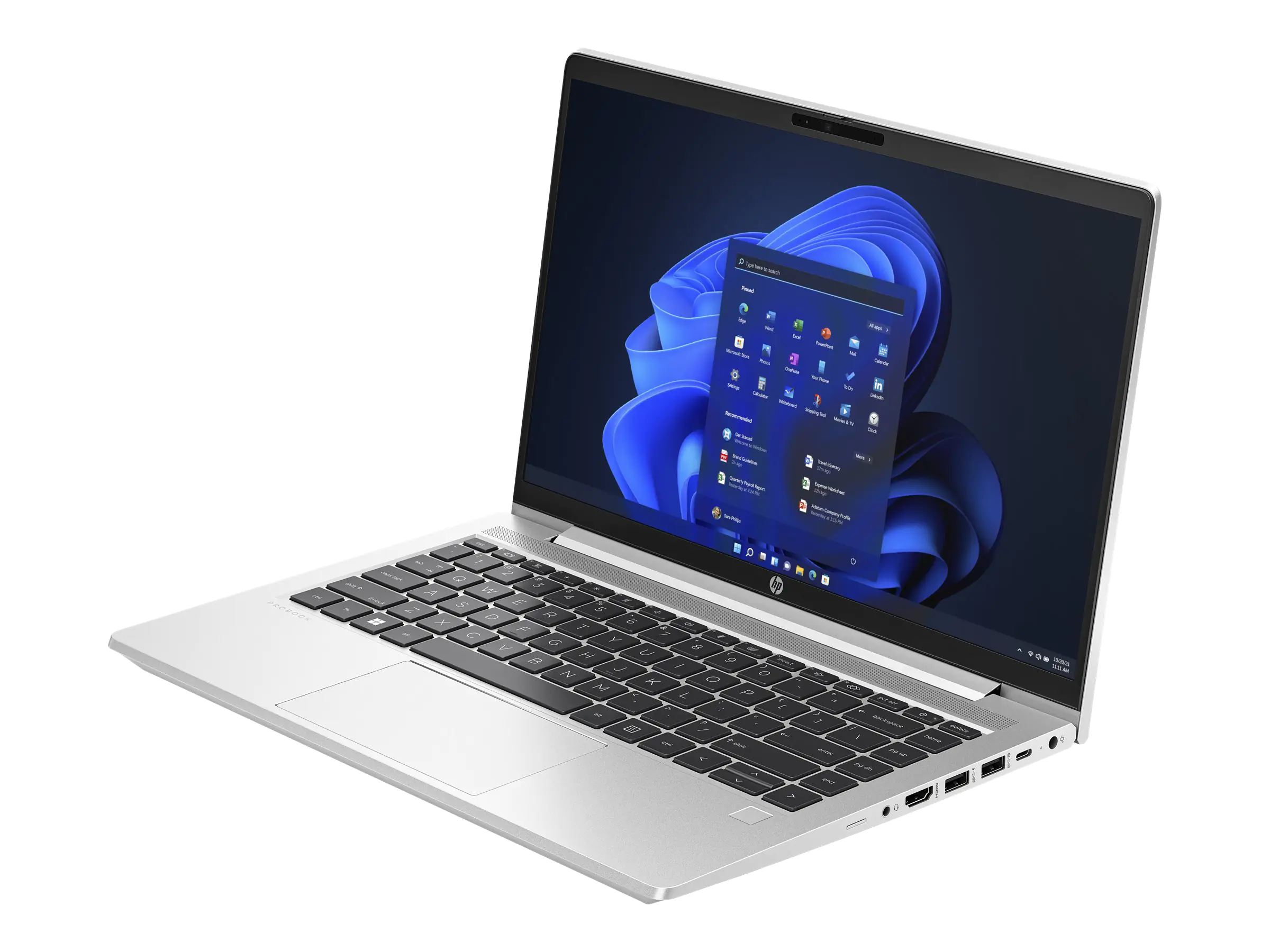 HP ProBook 445 G10 Notebook - AMD Ryzen 5 7530U / 2 GHz - Win 11 Pro - Radeon Graphics - 16 GB RAM - 512 GB SSD NVMe - 35.6 cm (14") IPS 1920 x 1080 (Full HD) - Wi-Fi 6E, Bluetooth - Kunststoff in Pike Silver - kbd: Deutsch - mit HP Wolf Pro Security Edit