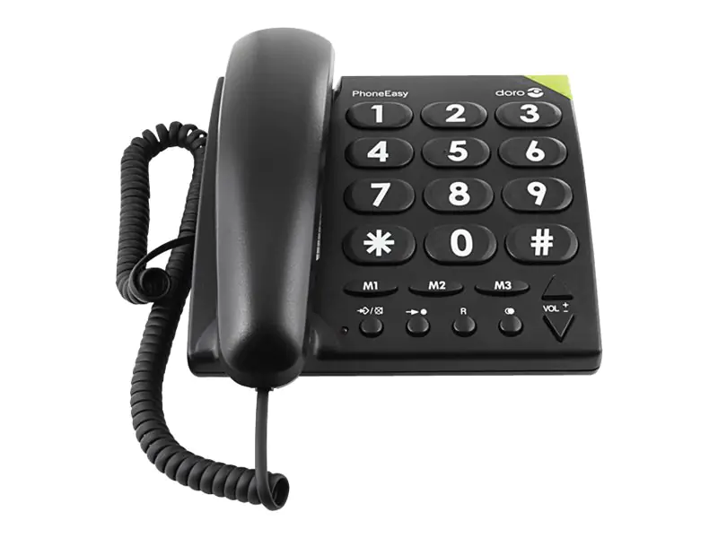 Doro PhoneEasy 311c - Telefon mit Schnur - Schwarz 380001
