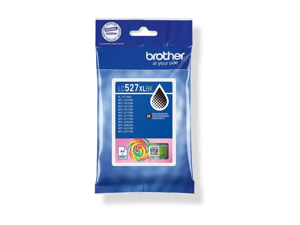Brother LC527XLBK - Hohe Ergiebigkeit - Schwarz - original - Kissen-Pack - Tintenpatrone - für Brother MFC-J4350DW, MFC-J4550DW