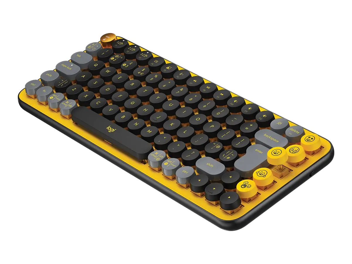 Logitech POP Keys - Tastatur - kabellos - Bluetooth LE, Bluetooth 5.1 - QWERTY - Spanisch - Tastenschalter: Brown Tactile - blast