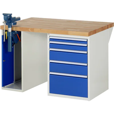 RAU Werkbank 7000 1.250 x 890 x 900 mm (B x H x T) enzianblau lichtgrau