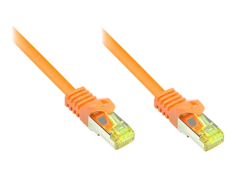 Good Connections RNS - Patch-Kabel - RJ-45 (M) bis RJ-45 (M) - 50 cm - SFTP, PiMF - CAT 7 - halogenfrei, geformt, ohne Haken, verseilt - orange