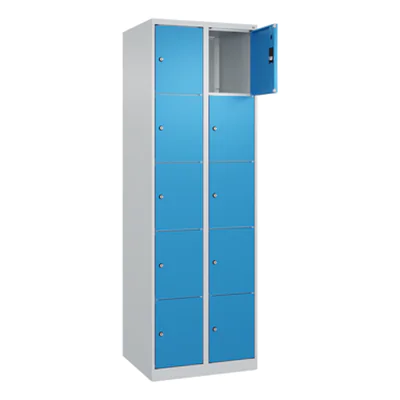 C+P Schließfachsystem Classic PLUS 10 Fächer Stahl Farbe der Front: lichtblau