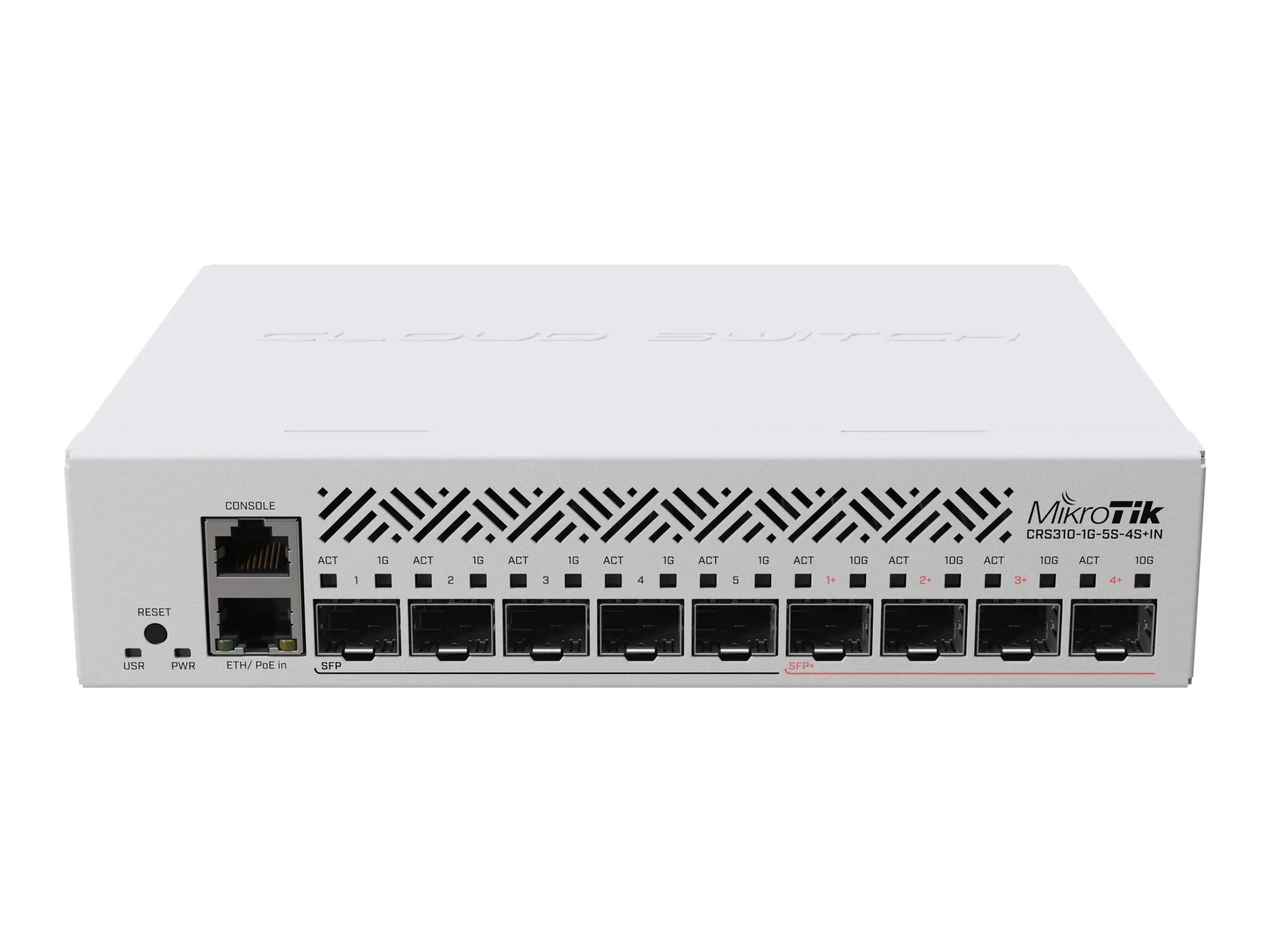 MikroTik CRS310-1G-5S-4S+IN - Switch - L3 - 5 x Gigabit SFP + 4 x 10 Gigabit SFP+ + 1 x 10/100/1000 - Desktop, an Rack montierbar - PoE+ - DC-Stomversorgung