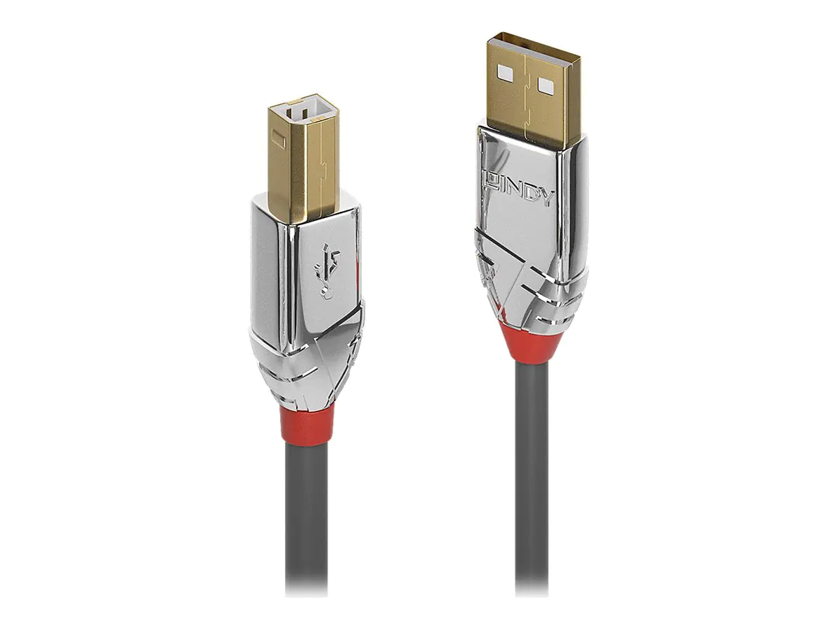Lindy CROMO - USB-Kabel - USB (M) zu USB Typ B (M) - USB 2.0 - 3 m - rund - Grau Lindy CROMO - USB-Kabel - USB (M) zu USB Typ B (M) - USB 2.0 - 3 m - rund - Grau
