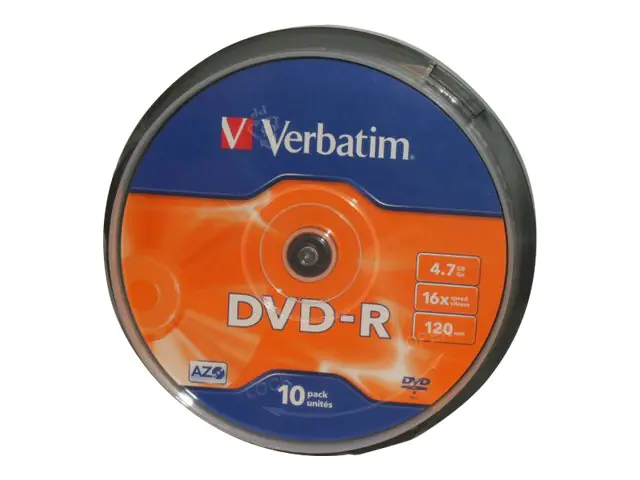 Verbatim - 10 x DVD-R - 4.7 GB 16x - mattsilber - Spindel