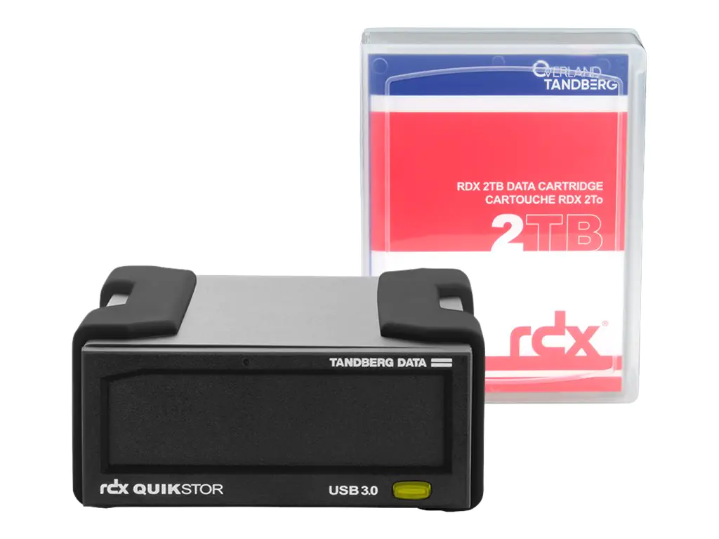 Overland-Tandberg RDX QuikStor - Laufwerk - RDX Kartusche - SuperSpeed USB 3.0 - extern - Schwarz - mit 2-TB-Kassette