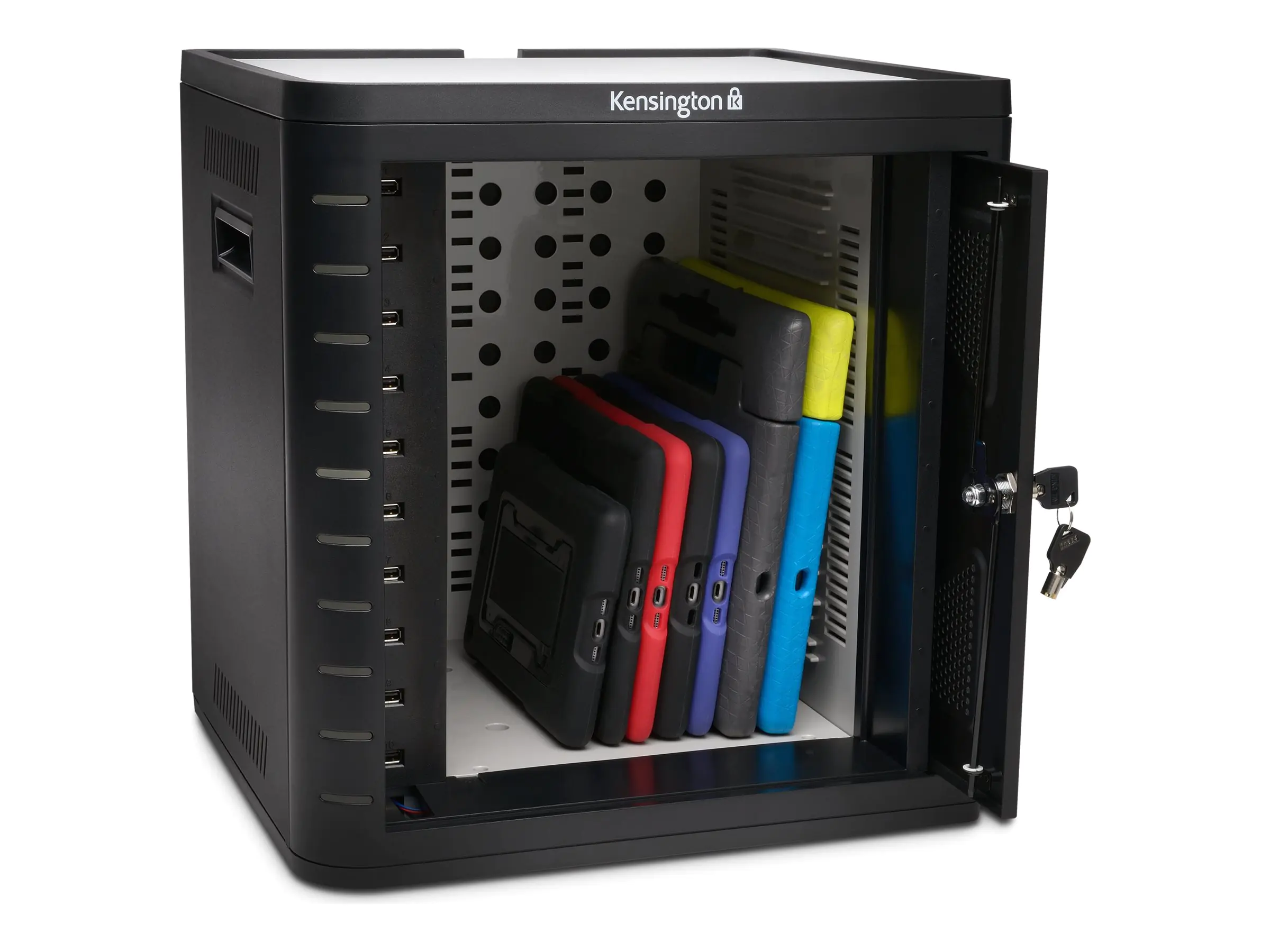 Kensington Charge & Sync Cabinet, Universal Tablet - Schrankeinheit - für 10 Tablets - Schwarz